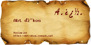 Abt Ákos névjegykártya